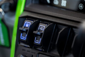 2027 Kawasaki TERYX H2 LIMITED eS Full, Mid, and Low power mode display.