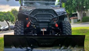 Denago RanchHawk 650FI 4x4 overland custom fitted with a TrueNorth snow plow